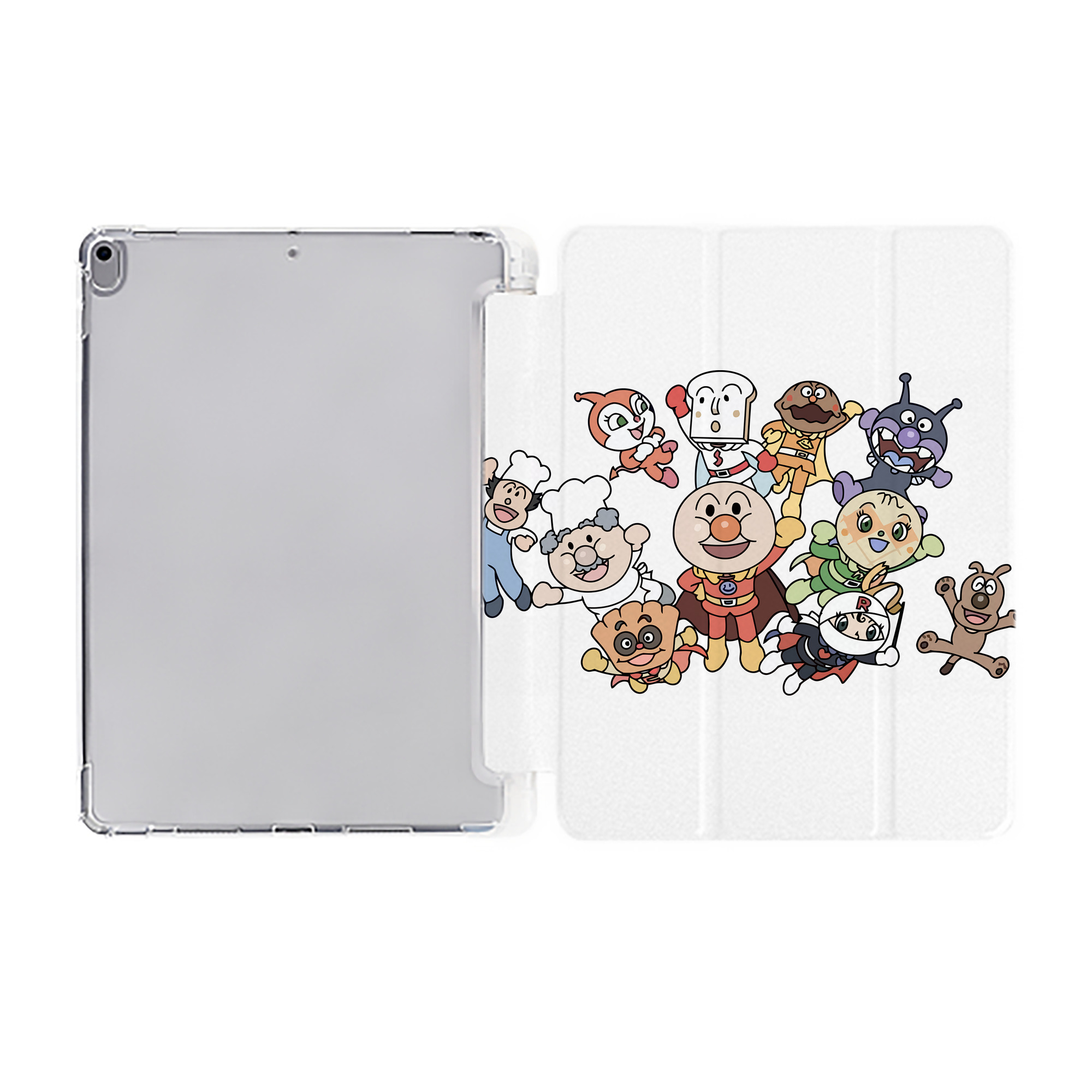 （画像用） アンパンマン Anpanman IPad ケース ペン収納付き 三つ折りスタンド PUレザー×シリコン 対応機種9.5/10.5/10.9インチ